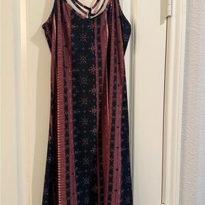 Mudd Navy and Pink Patterned SunDress